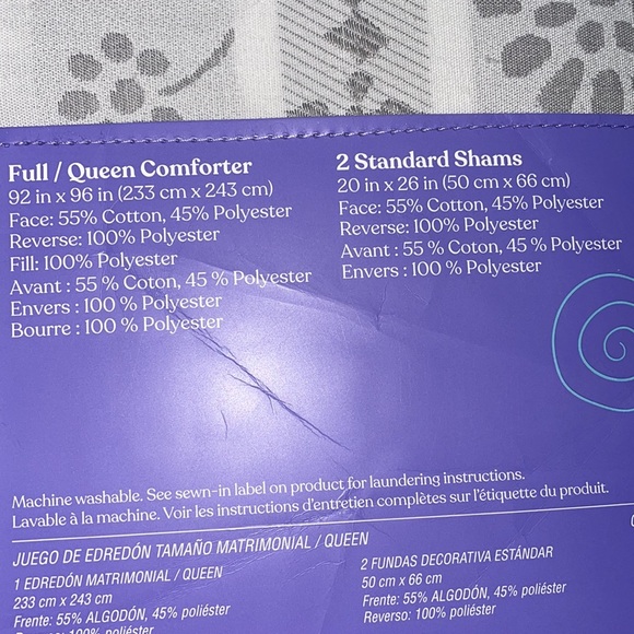 🎁 NWT Full/Queen Comforter with 2 Shams - Picture 3 of 3